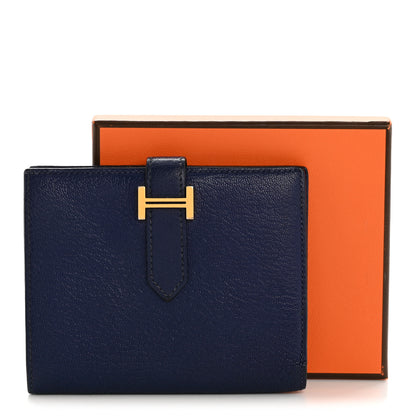 Hermes Chevre Mysore Bearn Compact Wallet Bleu Encre 12 of 12