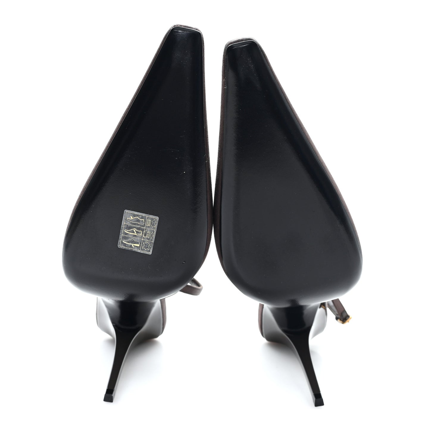 Silk Satin Aimee 110 Slingback Pumps 38 Black Brown