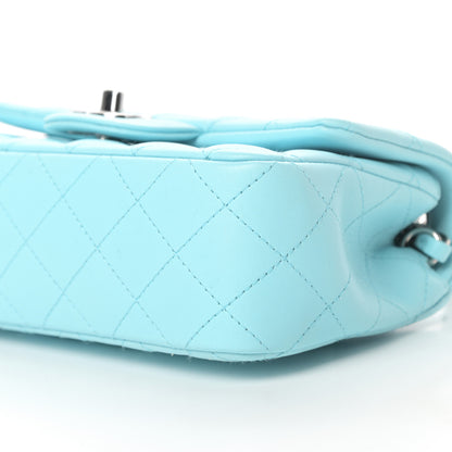Chanel Lambskin Quilted Mini Rectangular Flap Neon Blue 10 of 12