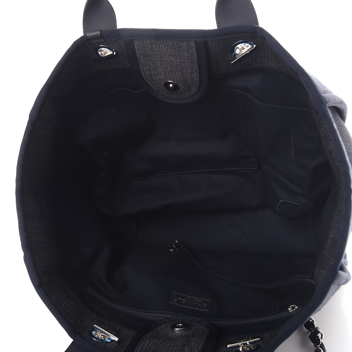 Chanel Denim Large Deauville Tote Dark Blue 6 of 9