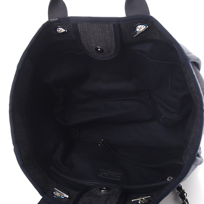 Chanel Denim Large Deauville Tote Dark Blue 6 of 9
