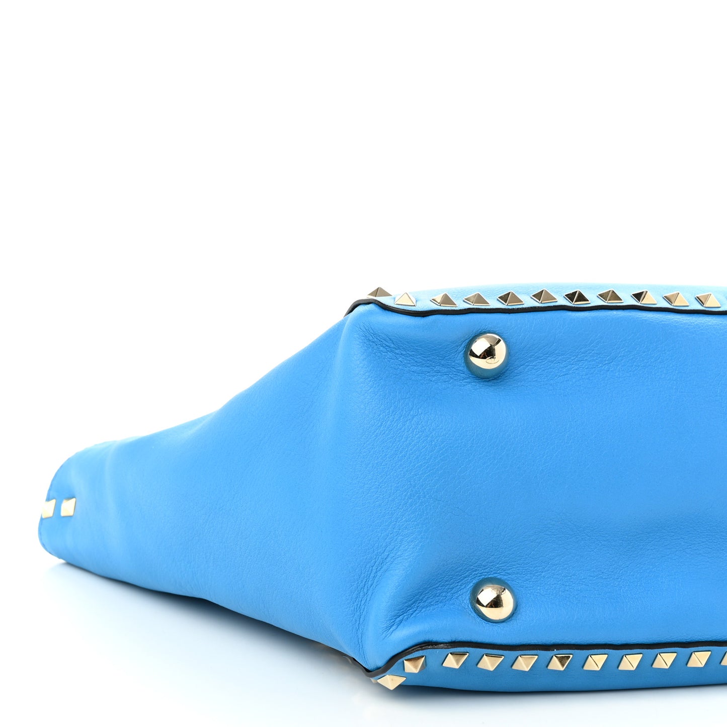 Vitello Medium Rockstud Tote Blue Fluo