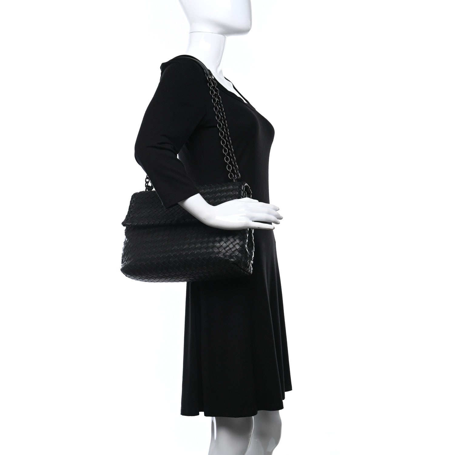 Bottega Veneta Nappa Intrecciato Large Olimpia Bag Black 2 of 9