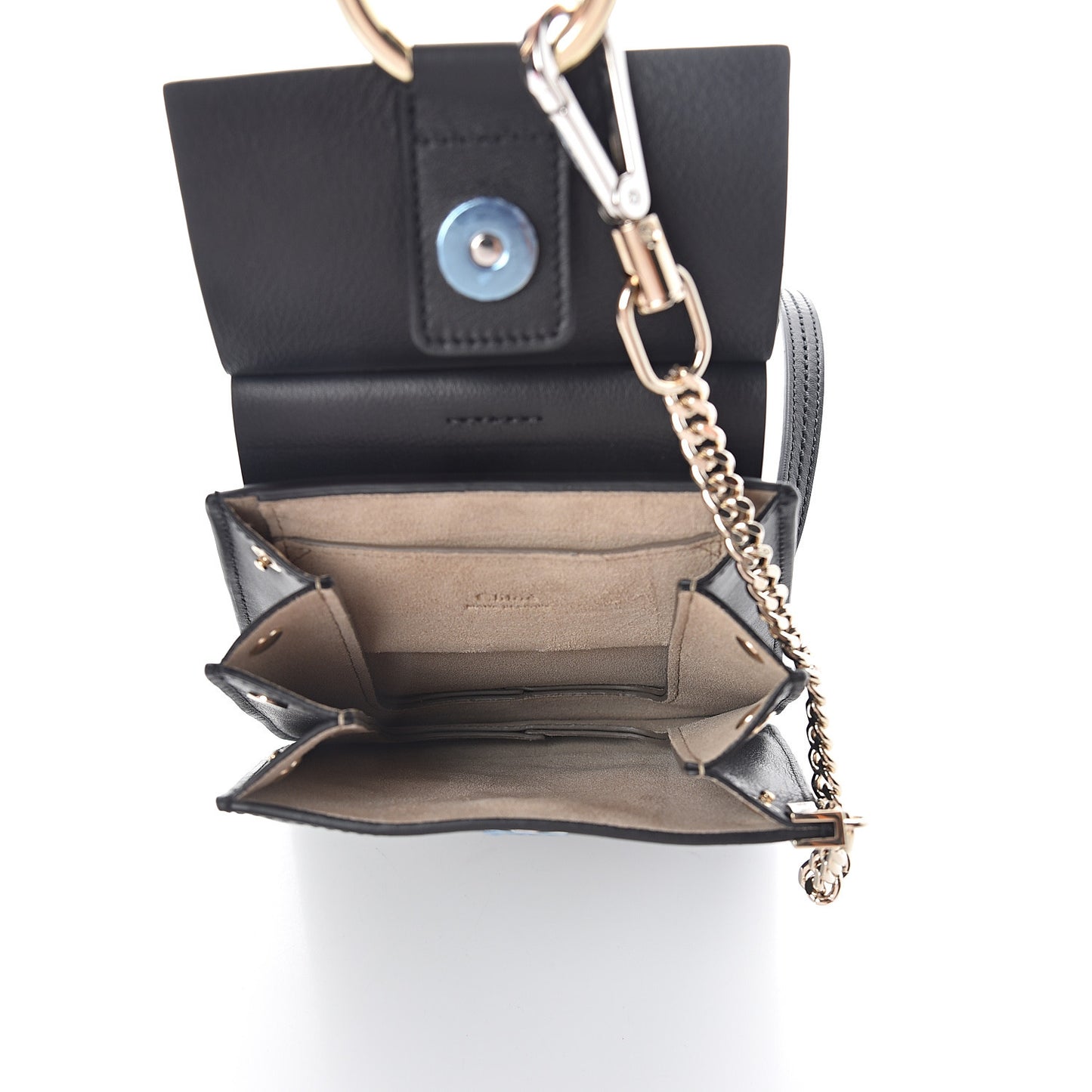 Suede Calfskin Mini Faye Bracelet Bag Black