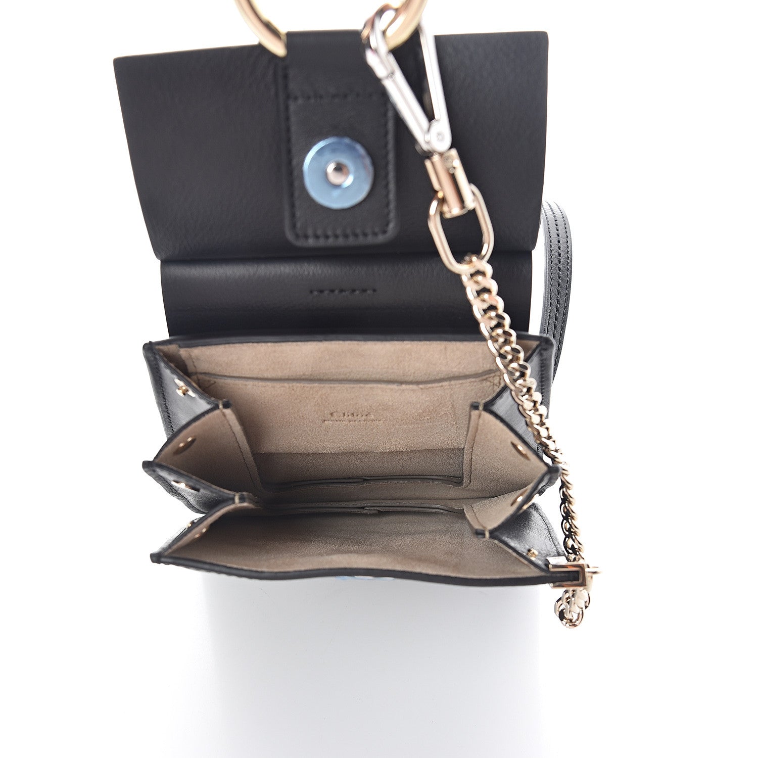 Chloe Suede Calfskin Mini Faye Bracelet Bag Black 3 of 7