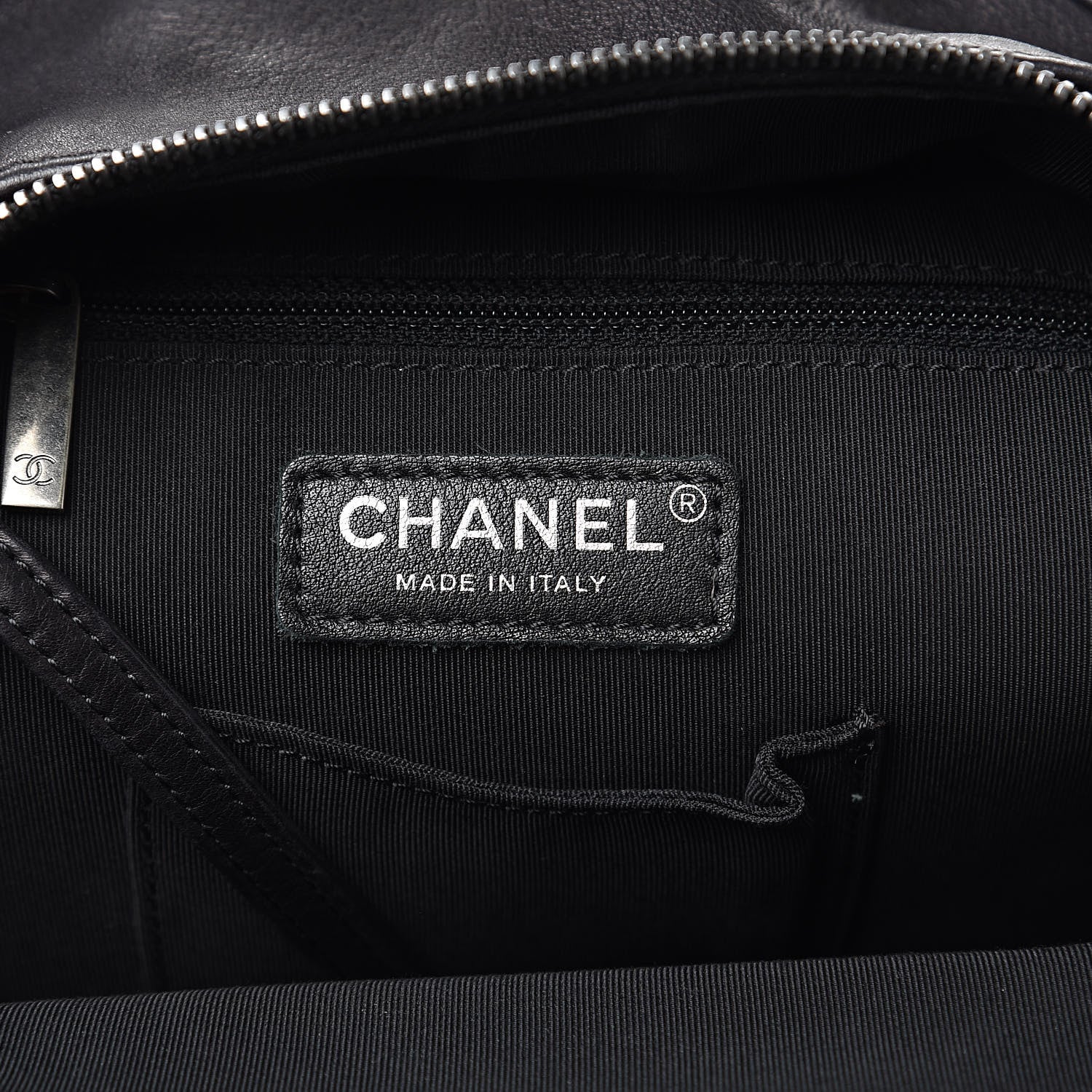 Chanel Lambskin Quilted Drawstring Backpack Black 13 of 16