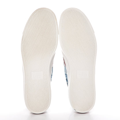 Gucci GG Supreme Monogram Blooms Womens Slip On Sneakers 38.5 Beige Blue Navy Red 5 of 9