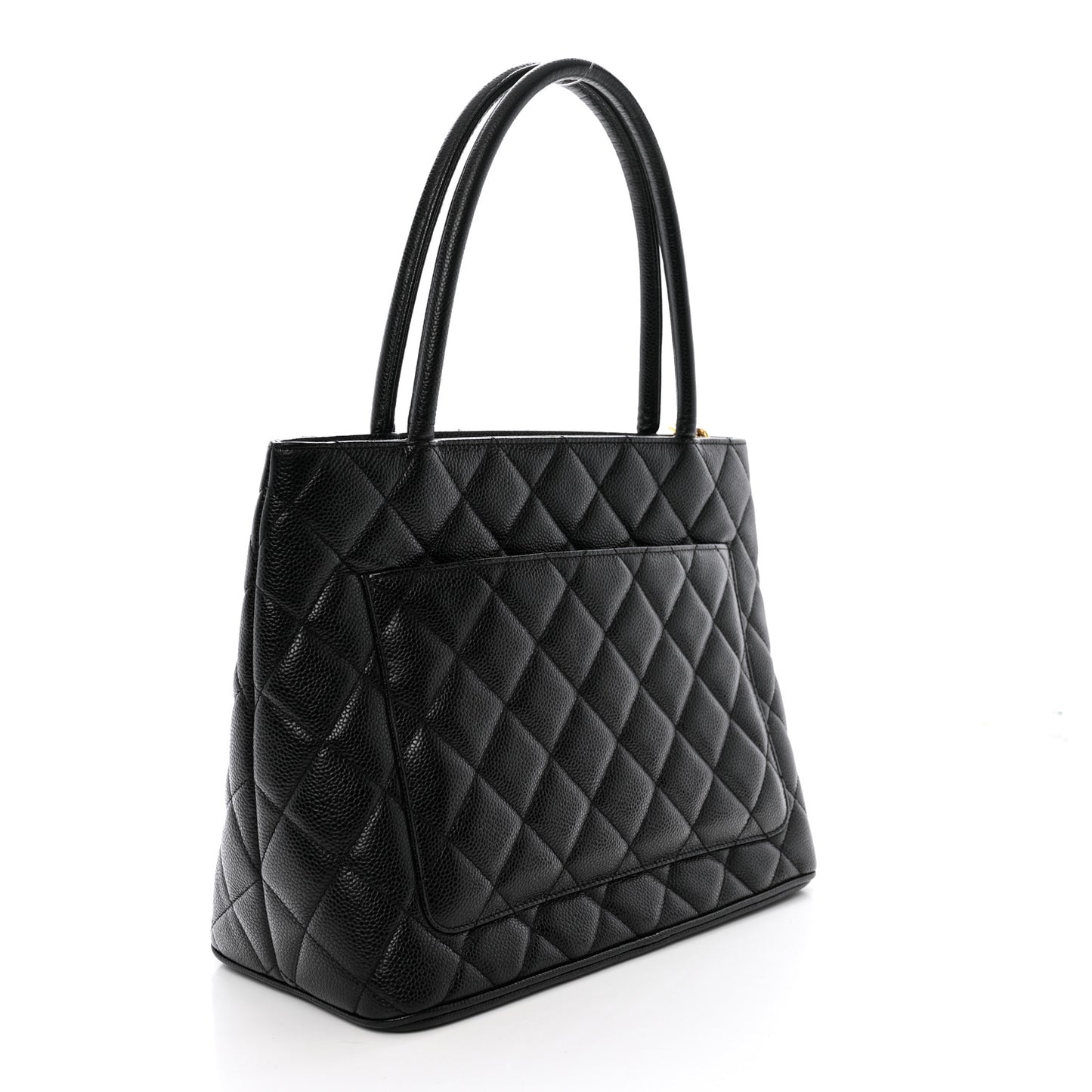 Caviar Quilted Medallion Tote Black