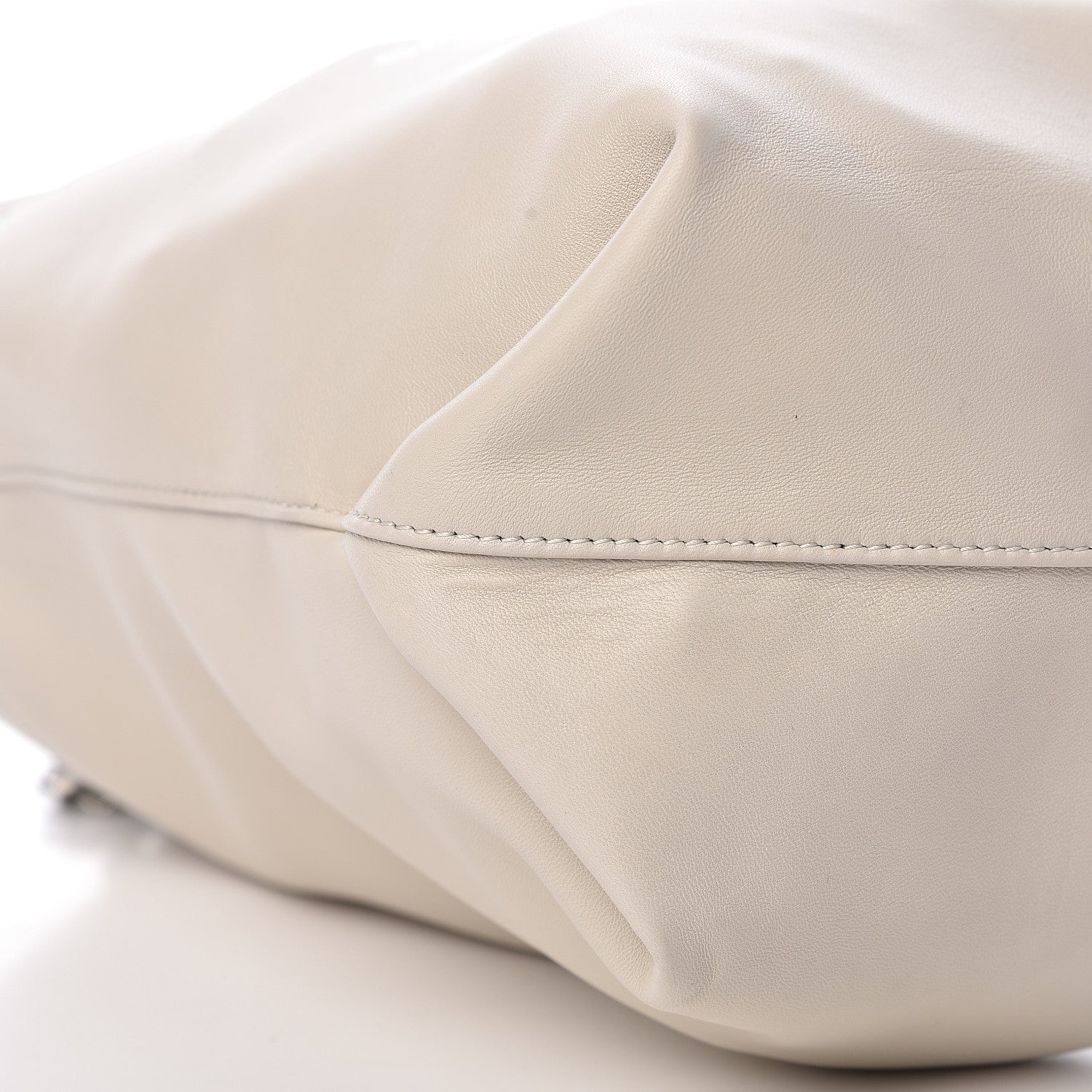 Saint Laurent Lambskin Small Teddy Bucket Bag White 8 of 10