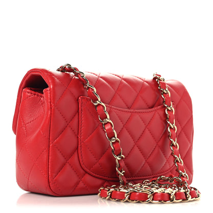 Chanel Lambskin Quilted Mini Rectangular Flap Red 3 of 10