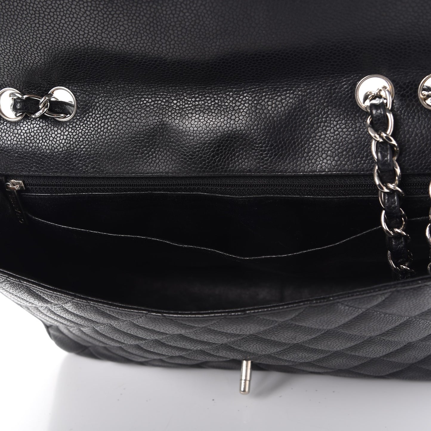 Caviar Quilted Jumbo Single Flap Black