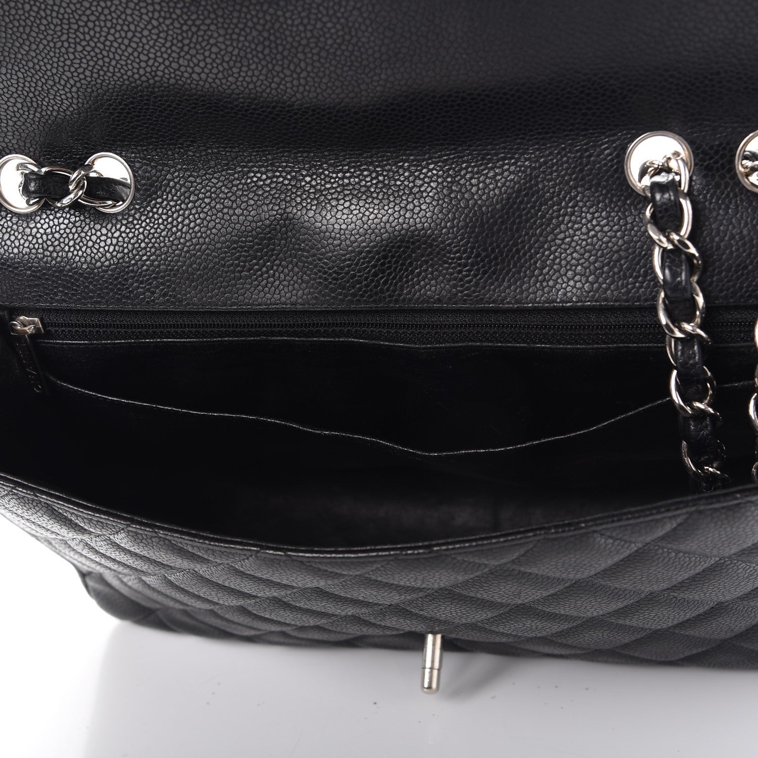 Chanel Caviar Quilted Jumbo Single Flap Black 10 of 15
