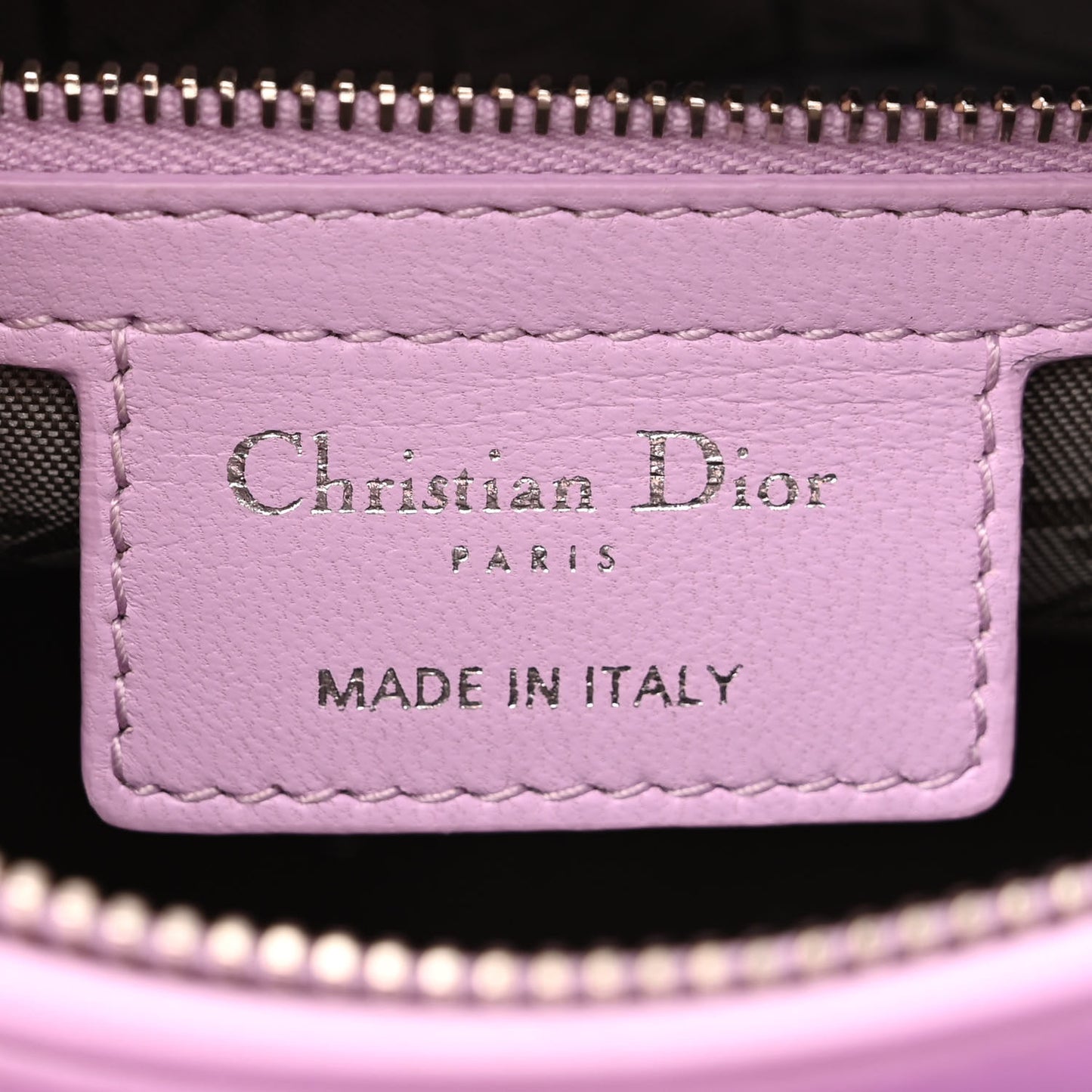CHRISTIAN DIOR Lambskin Cannage Medium Lady Dior Purple