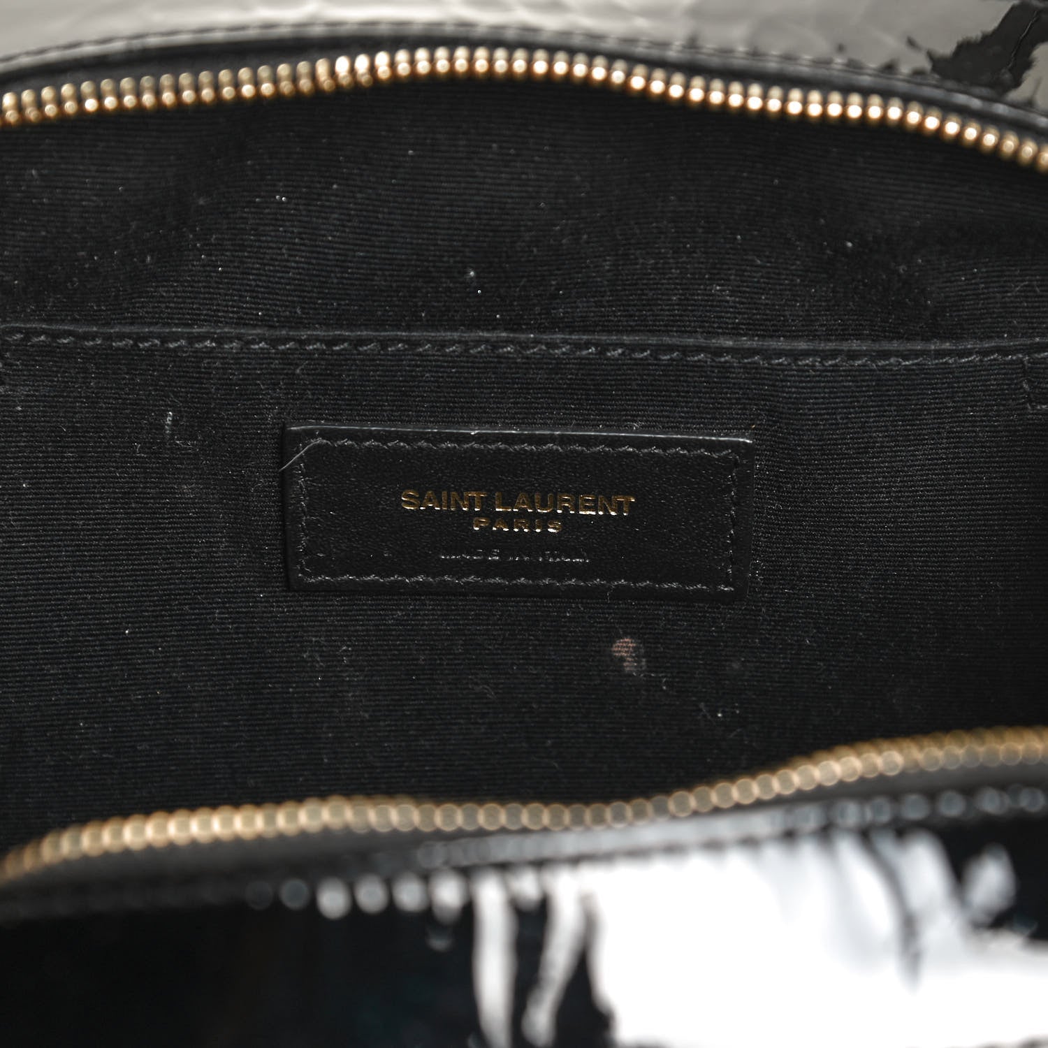 Saint Laurent Patent Calfskin Matelasse Monogram Small Vicky Chain Bag Black 6 of 10