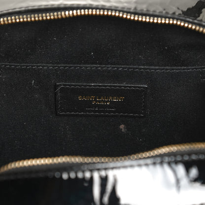 Saint Laurent Patent Calfskin Matelasse Monogram Small Vicky Chain Bag Black 6 of 10
