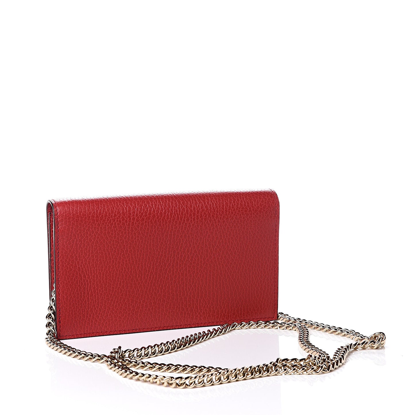 Dollar Calfskin Medium Betty Chain Wallet Tabasco Red