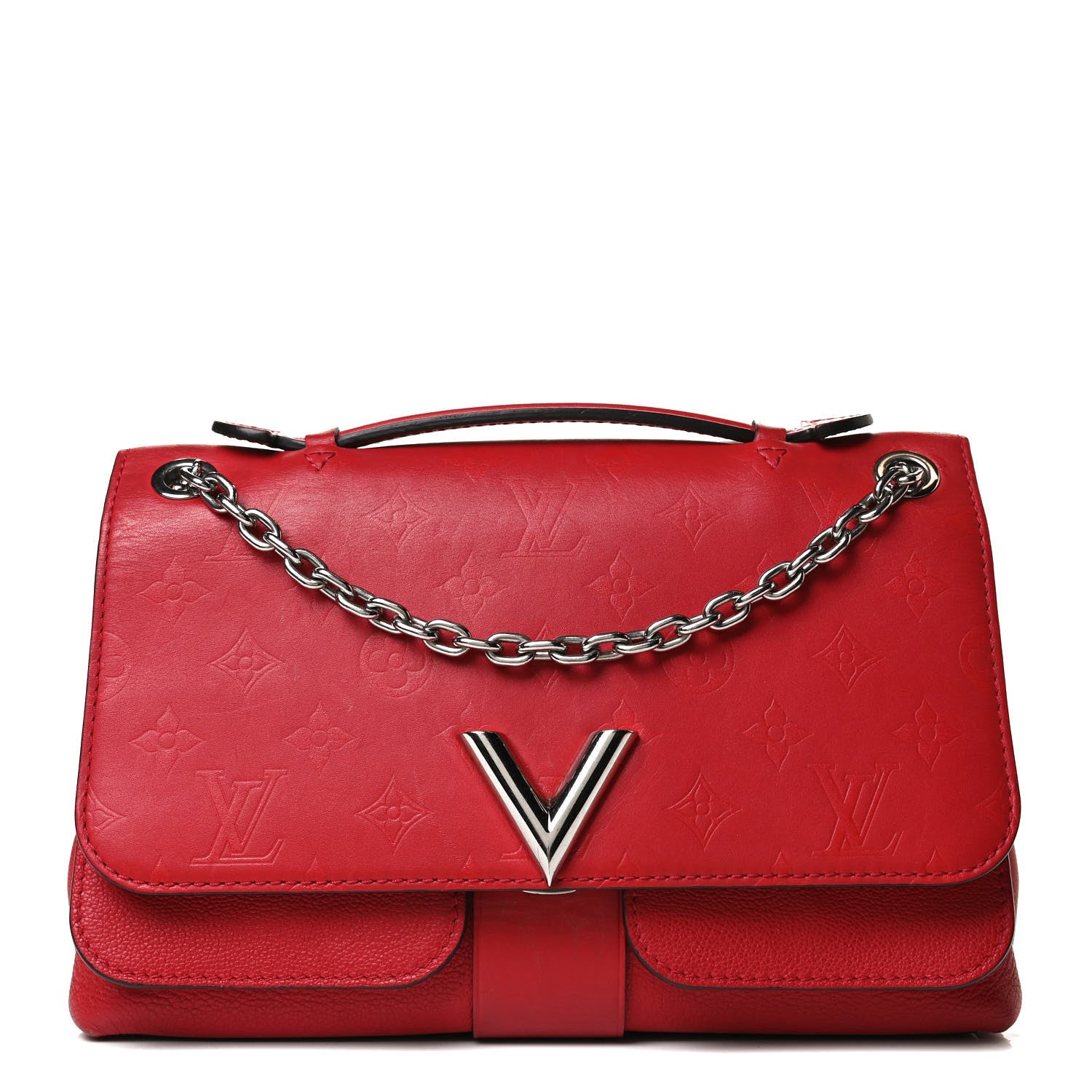 Louis Vuitton Monogram Cuir Plume Ecume Very Chain Bag Rubis Red 1 of 16