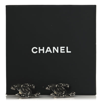 Chanel Ruthenium Crystal CC Earrings 5 of 5