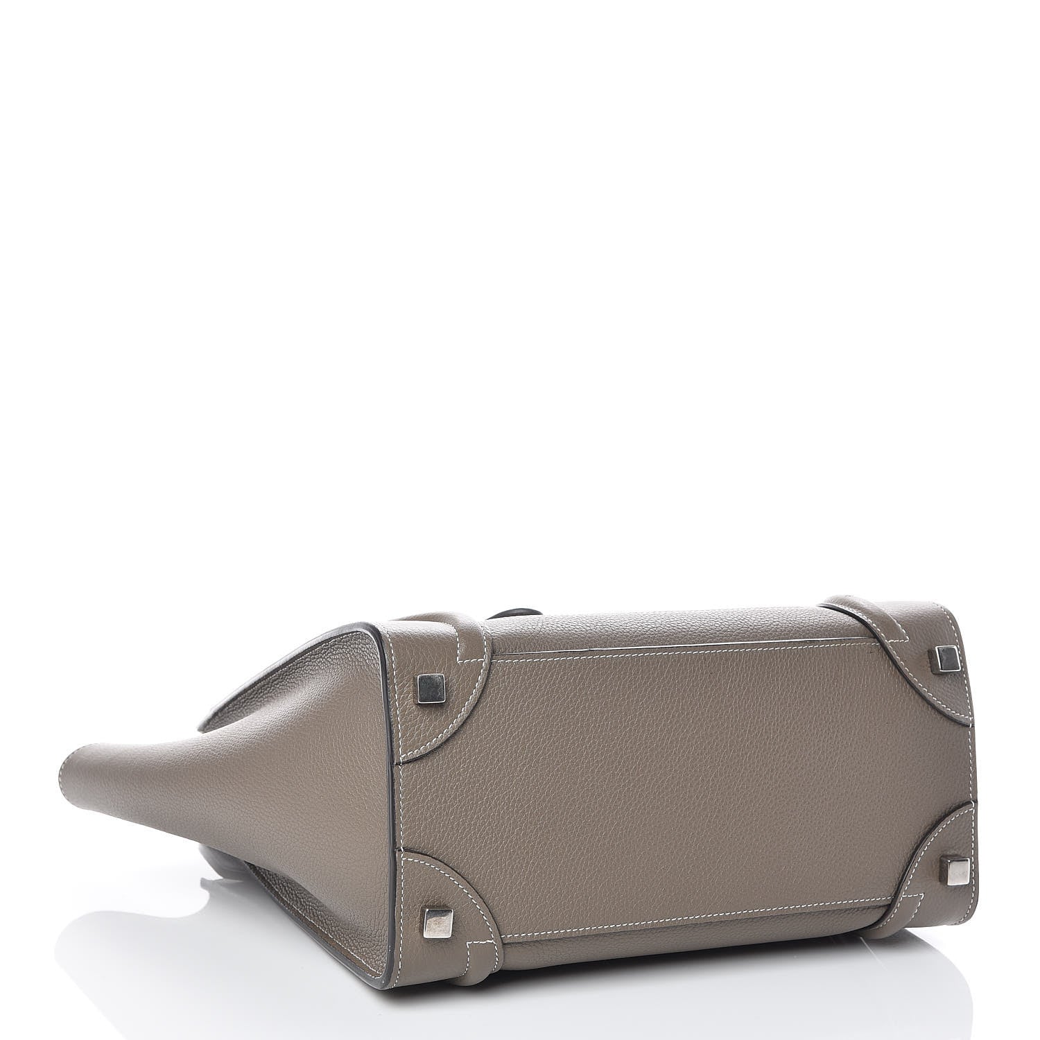 Celine Drummed Calfskin Micro Luggage Souris 4 of 9
