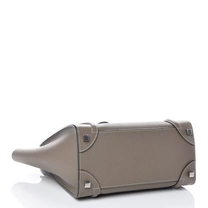 Celine Drummed Calfskin Micro Luggage Souris 4 of 9