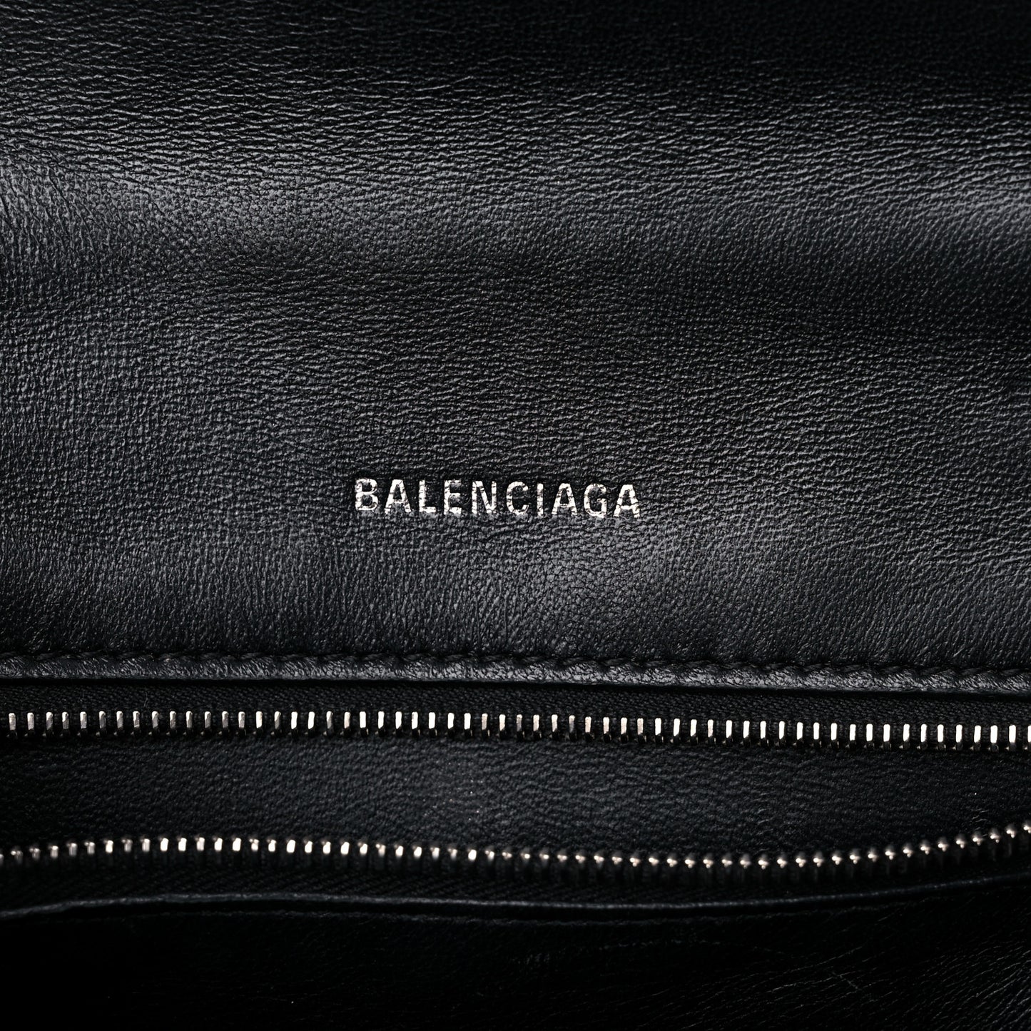 Grained Calfskin Small Hourglass Top Handle Bag Black
