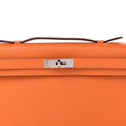 Hermes Swift Kelly Longue Clutch Pochette Orange 22 of 29