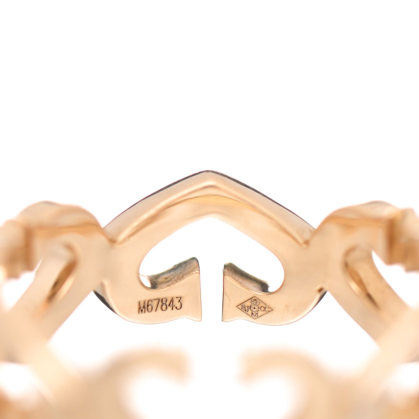 18K Yellow Gold Diamond Hearts and Symbols Ring 57 8