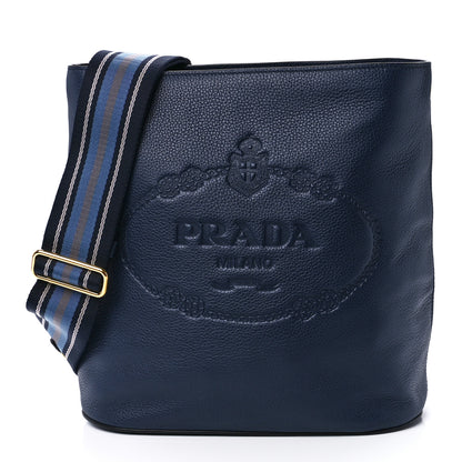 Prada Vitello Phenix Logo Hobo Baltico 1 of 11