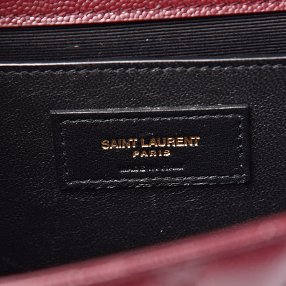 Saint Laurent Grain De Poudre Textured Mixed Matelasse Medium Triquilt Monogram Satchel Rouge Legion 6 of 9