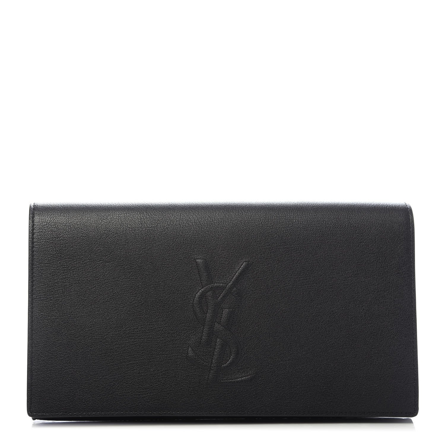 Saint Laurent Calfskin Monogram Large Belle De Jour Clutch Black 1 of 9