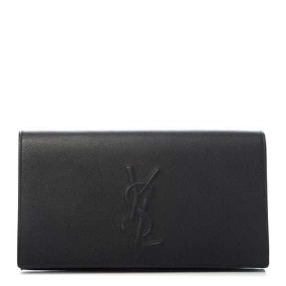 Saint Laurent Calfskin Monogram Large Belle De Jour Clutch Black 1 of 9