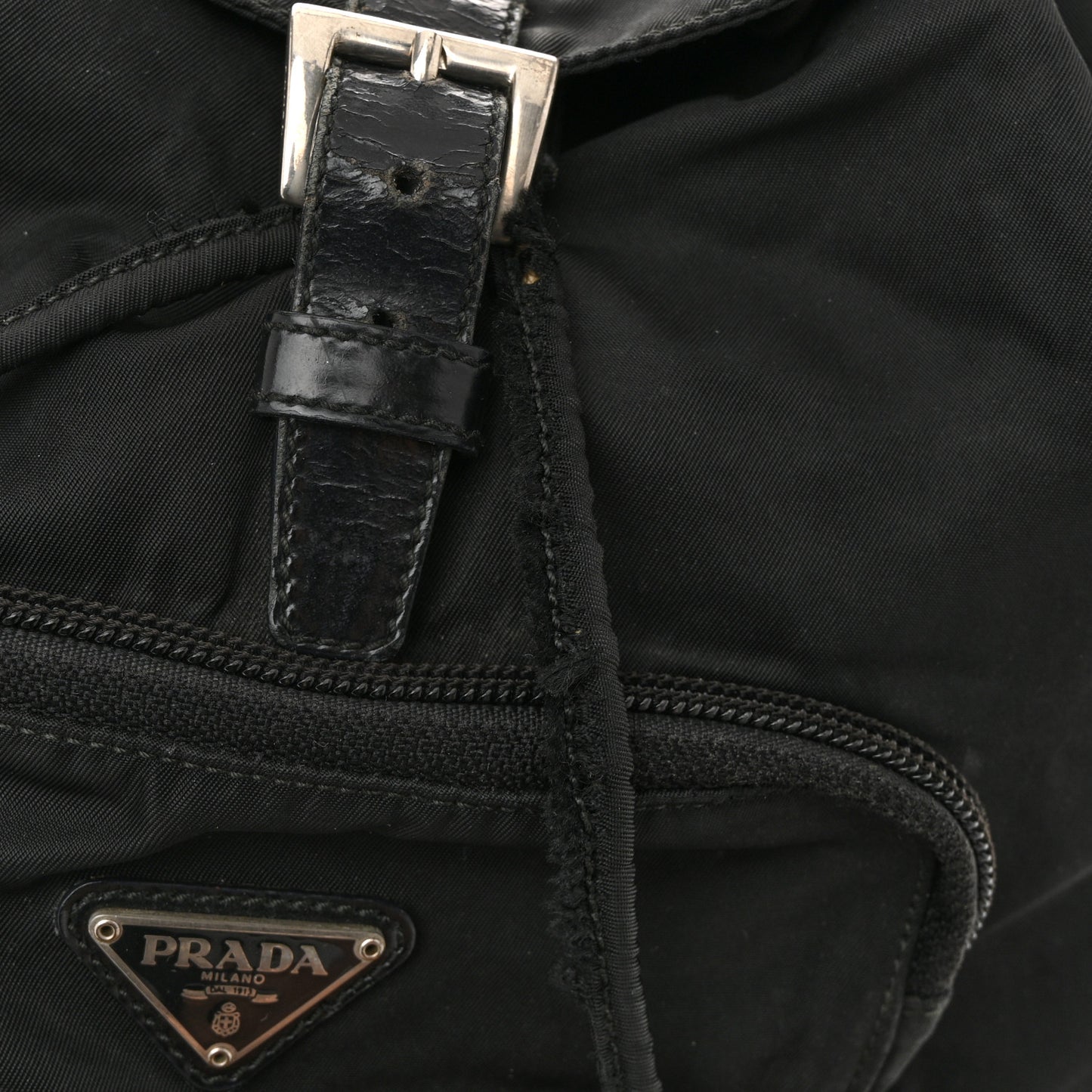 Nylon Vela Mini Cinch Backpack Black