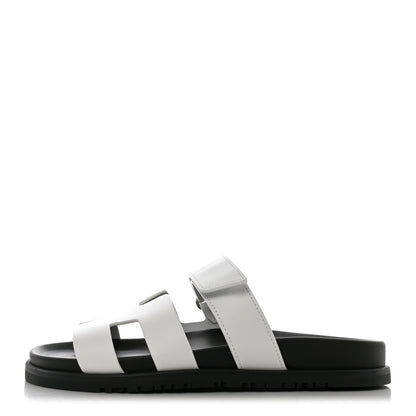 Hermes Calfskin Womens Chypre Sandals 38 White 1 of 9