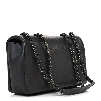 Chanel Calfskin Diamond Embossed Medium New Chic Flap Dark Grey 3 of 10