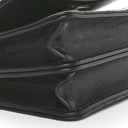 Chanel Lambskin Quilted Crystal Top Handle Clutch With Chain Black 9 of 11