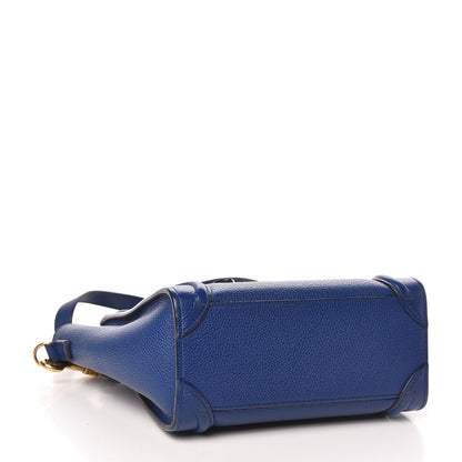 Celine Drummed Calfskin Nano Luggage Indigo 6 of 20