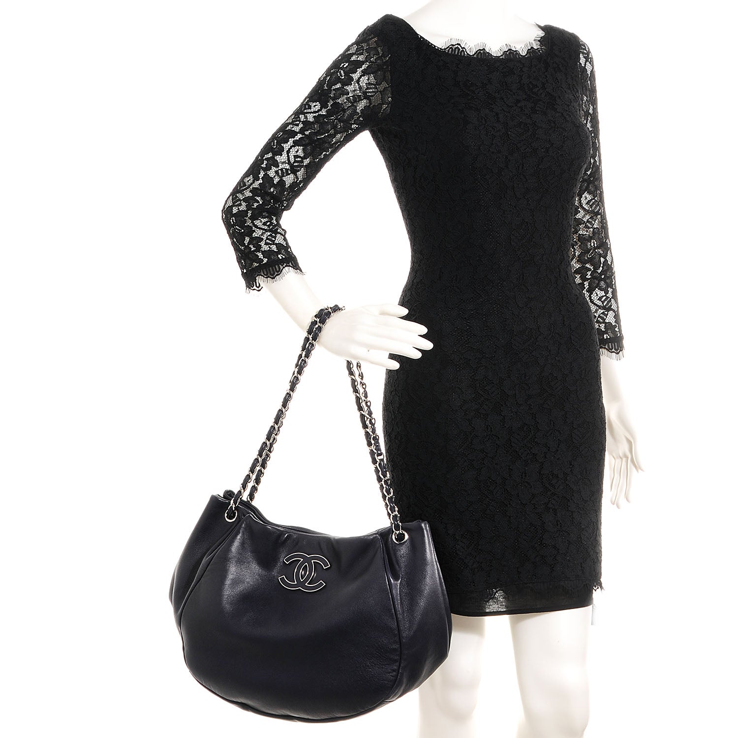 Chanel Lambskin Sensual Hobo Dark Navy 2 of 7