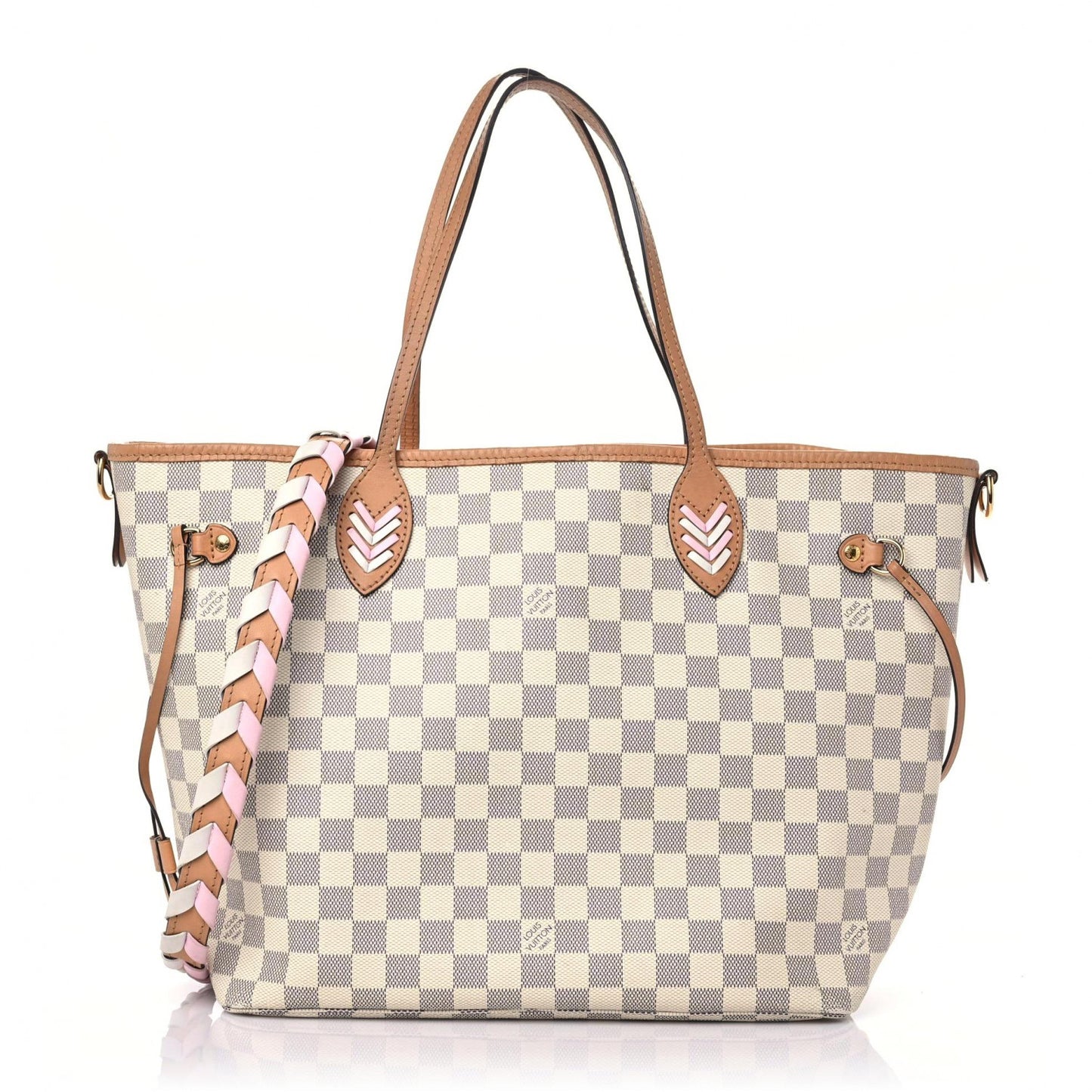 Damier Azur Braided Neverfull MM Orange
