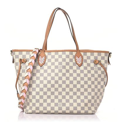 Louis Vuitton Damier Azur Braided Neverfull MM Orange 1 of 27