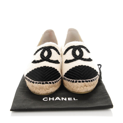 Chanel Wool CC Espadrilles 39 White Black 8 of 8