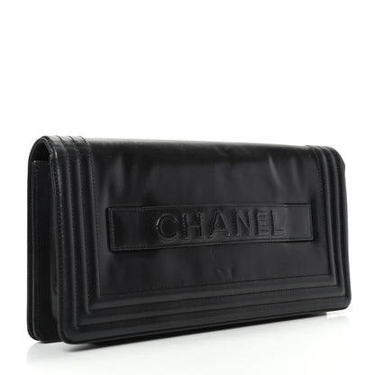 Chanel Glazed Calfskin Jumbo Boy Clutch Black 3 of 7