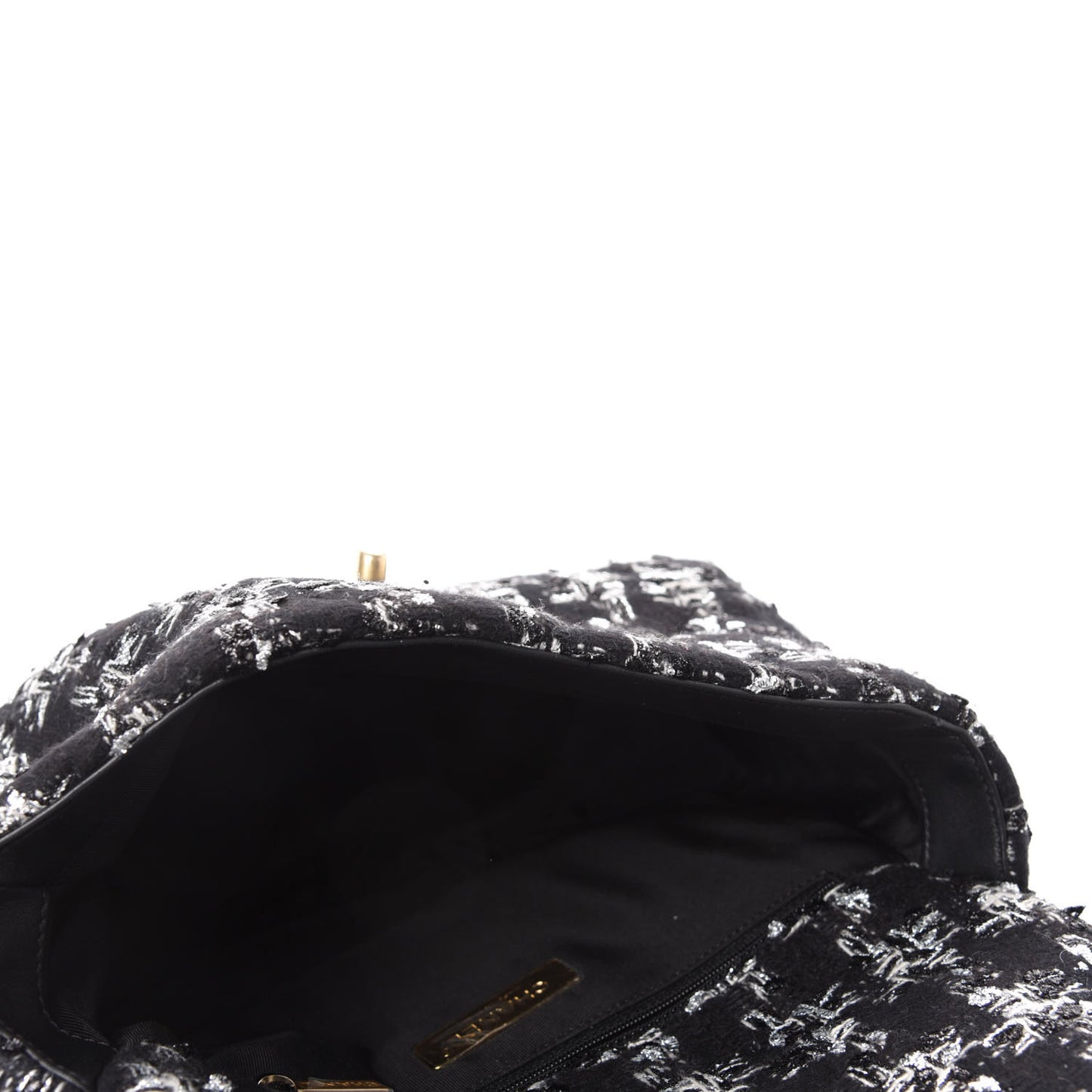 Tweed Quilted Medium Chanel 19 Flap Black Silver Ecru