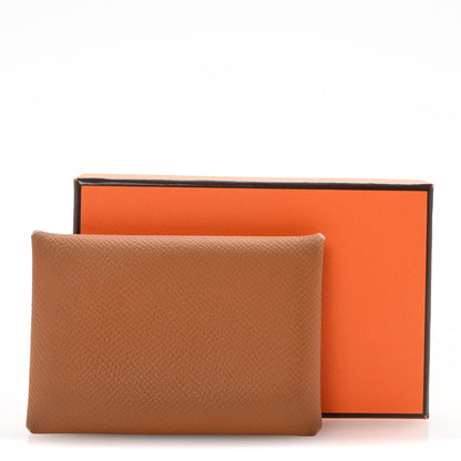 Hermes Epsom Calvi Card Case Gold 7 of 7