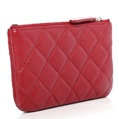 Chanel Caviar Quilted Small Cosmetic Case Red 2 of 4