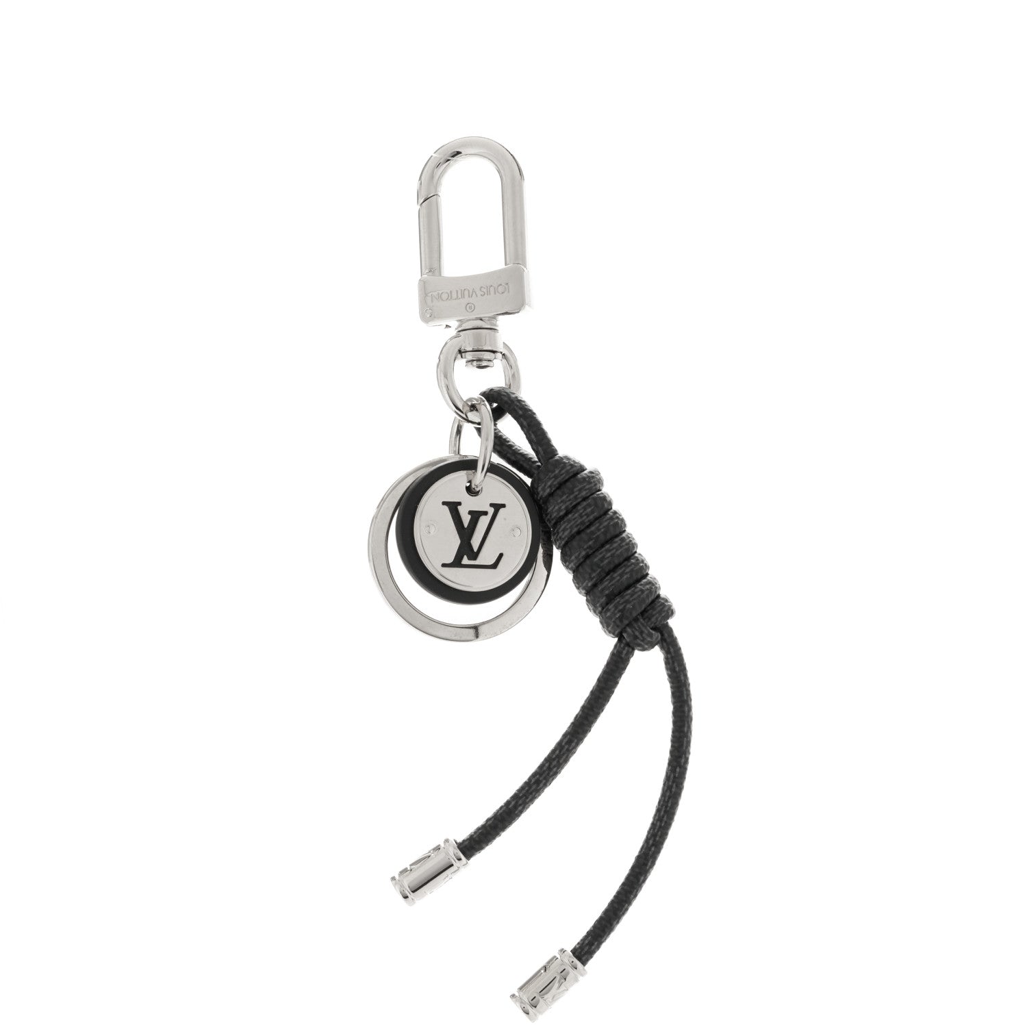 Louis Vuitton Palladium Damier Graphite Rope Bag Charm Key Holder 1 of 5