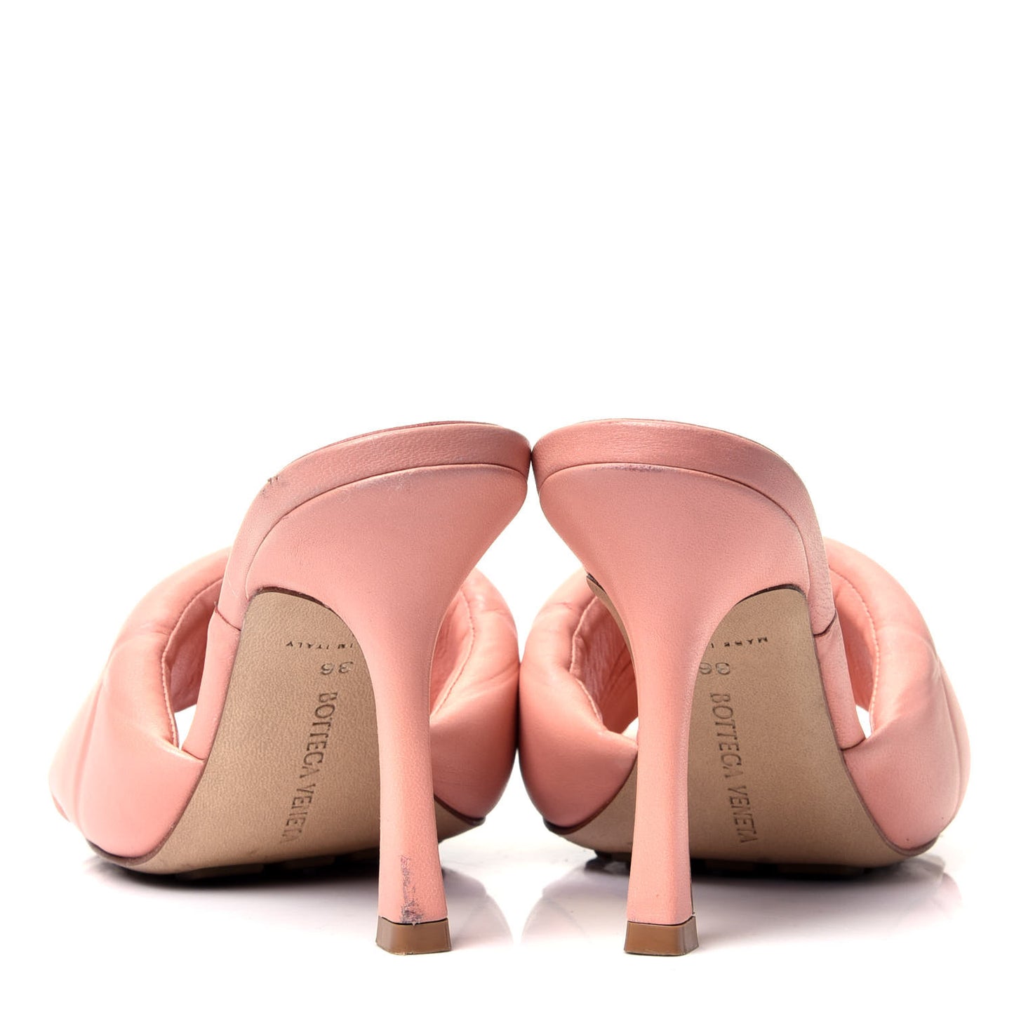 Nappa Quilted Rubber Lido Mule Sandals 36 Blossom