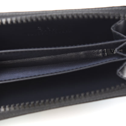 Gucci GG Supreme Monogram Blooms Zip Around Card Case Wallet Beige Blue Navy 4 of 6