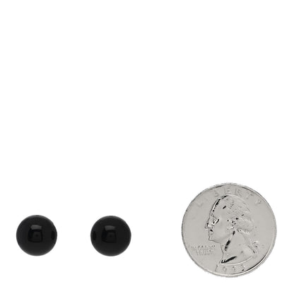 Tiffany Sterling Silver Black Onyx 10mm Ziegfeld Earrings 2 of 4