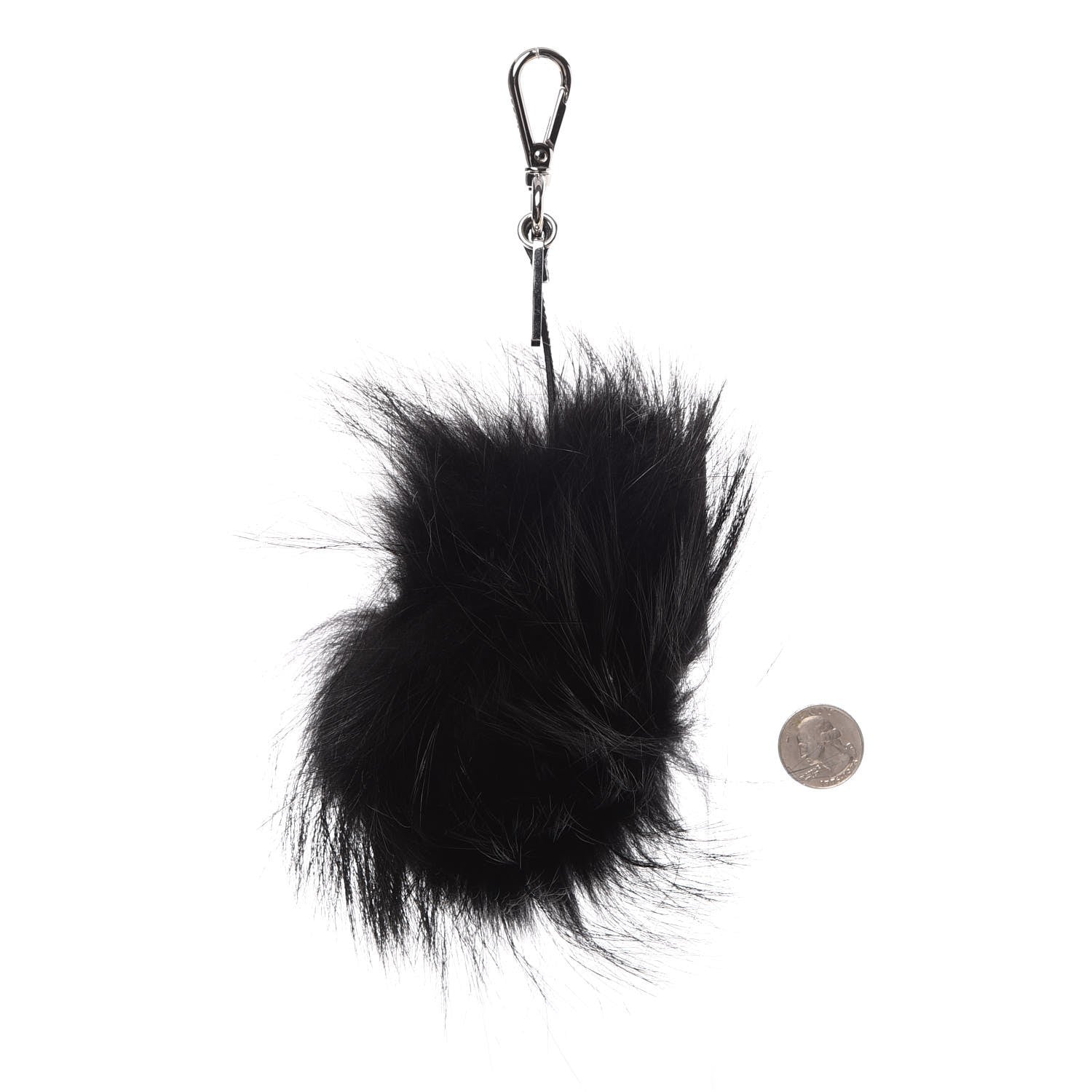 Fendi Vitello Elite Fox Fur Fusto Monster Bag Bug Charm Black Yellow 2 of 6