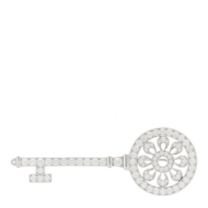 Tiffany Platinum Diamond Petals Key Brooch Pin 1 of 6